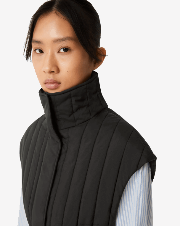 X226V346 ontdekkingsreiziger gewatteerd vest van gerecycled nylon vrouwen Hunter zwart