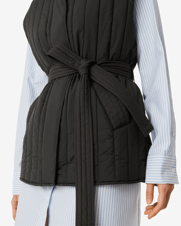 X226V346 ontdekkingsreiziger gewatteerd vest van gerecycled nylon vrouwen Hunter zwart