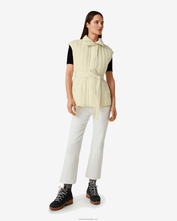 X226V347 ontdekkingsreiziger gewatteerd vest van gerecycled nylon vrouwen Hunter zacht zand