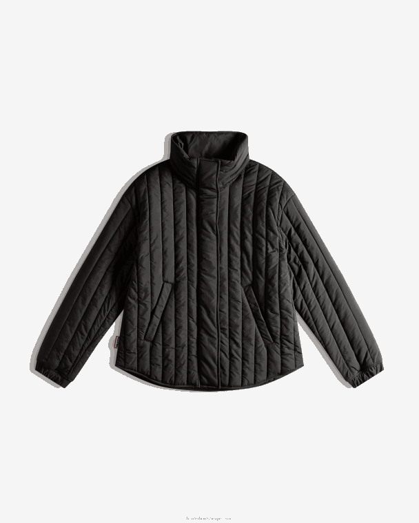 X226V348 ontdekkingsreiziger gewatteerd jack van gerecycled nylon vrouwen Hunter zwart