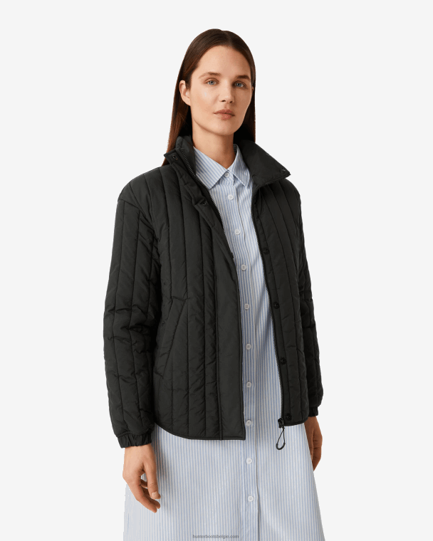 X226V348 ontdekkingsreiziger gewatteerd jack van gerecycled nylon vrouwen Hunter zwart