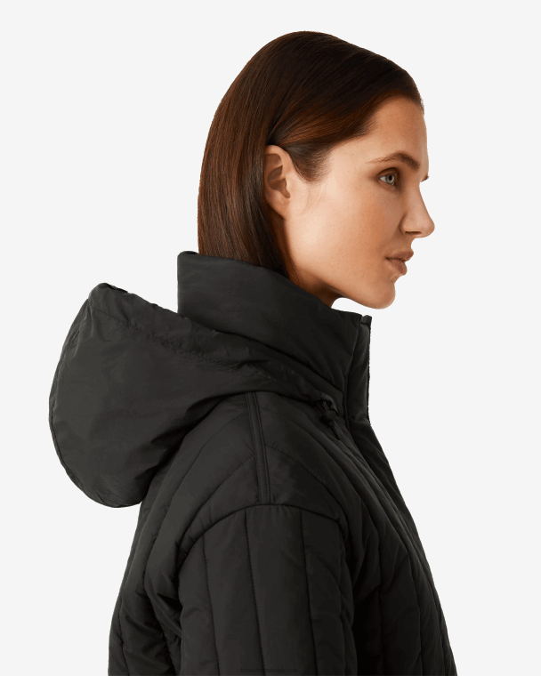 X226V348 ontdekkingsreiziger gewatteerd jack van gerecycled nylon vrouwen Hunter zwart