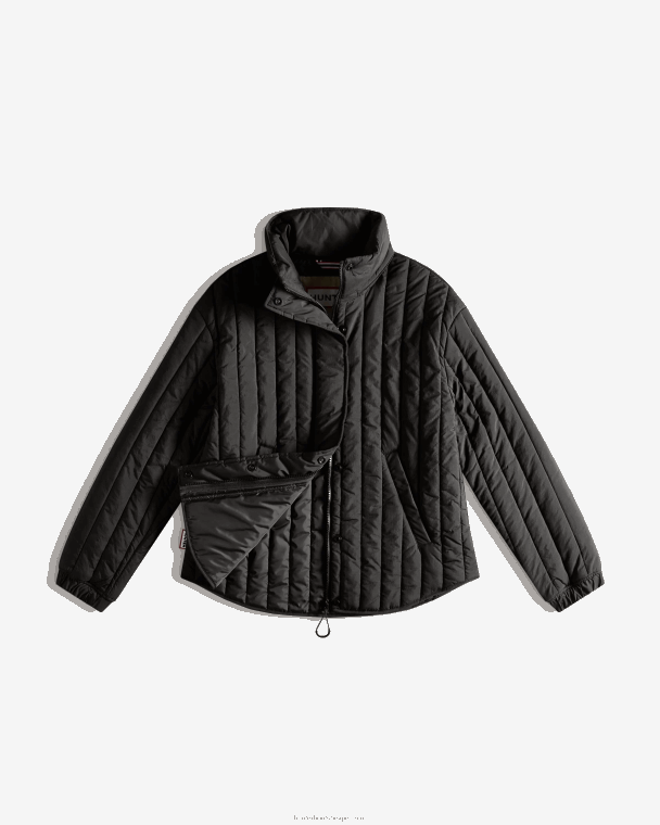 X226V348 ontdekkingsreiziger gewatteerd jack van gerecycled nylon vrouwen Hunter zwart