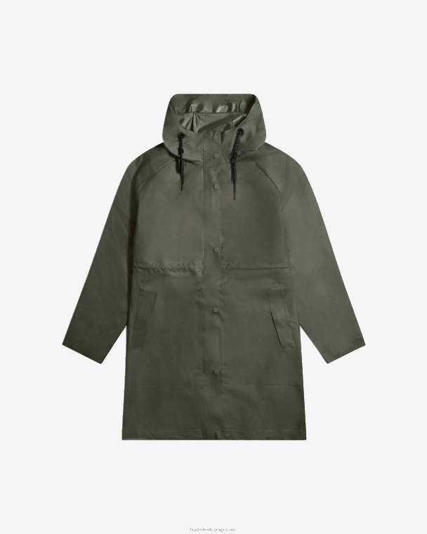 X226V350 play waterdichte parka van transparant vinyl vrouwen Hunter donkere olijf