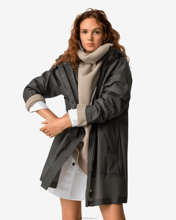 X226V350 play waterdichte parka van transparant vinyl vrouwen Hunter donkere olijf