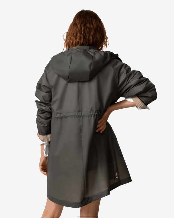 X226V350 play waterdichte parka van transparant vinyl vrouwen Hunter donkere olijf