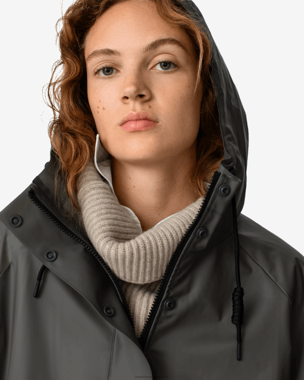 X226V350 play waterdichte parka van transparant vinyl vrouwen Hunter donkere olijf