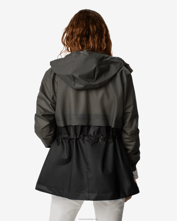 X226V352 play waterdichte waterdichte jas van transparant vinyl vrouwen Hunter donker olijf/zwart