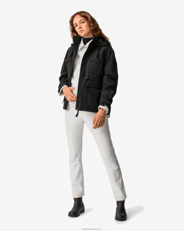 X226V354 ontdekkingsreiziger jack van gerecycled nylon vrouwen Hunter zwart