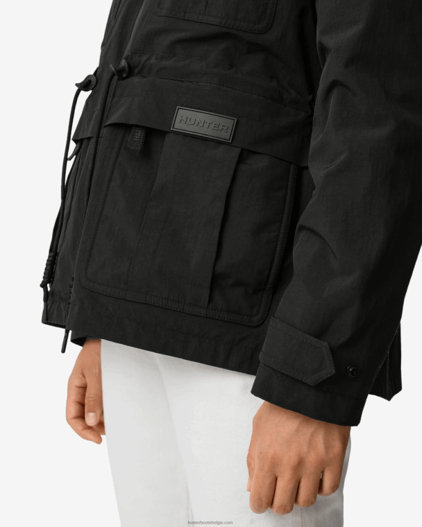 X226V354 ontdekkingsreiziger jack van gerecycled nylon vrouwen Hunter zwart