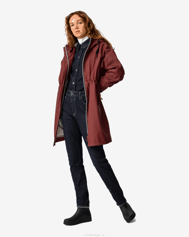 X226V359 lichtgewicht waterdichte parka vrouwen Hunter rood vallen