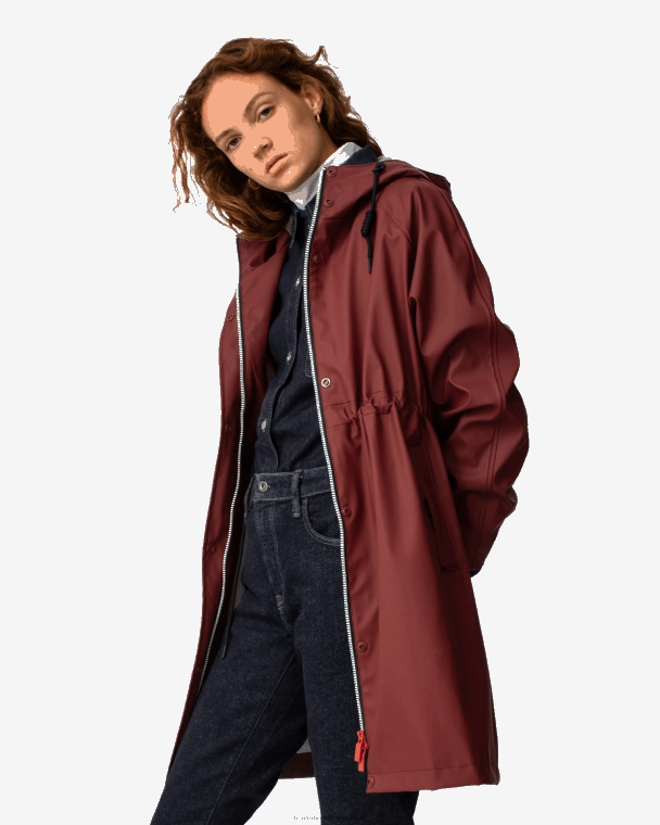 X226V359 lichtgewicht waterdichte parka vrouwen Hunter rood vallen