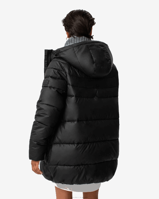 X226V362 onverschrokken geïsoleerd half pufferjack vrouwen Hunter zwart