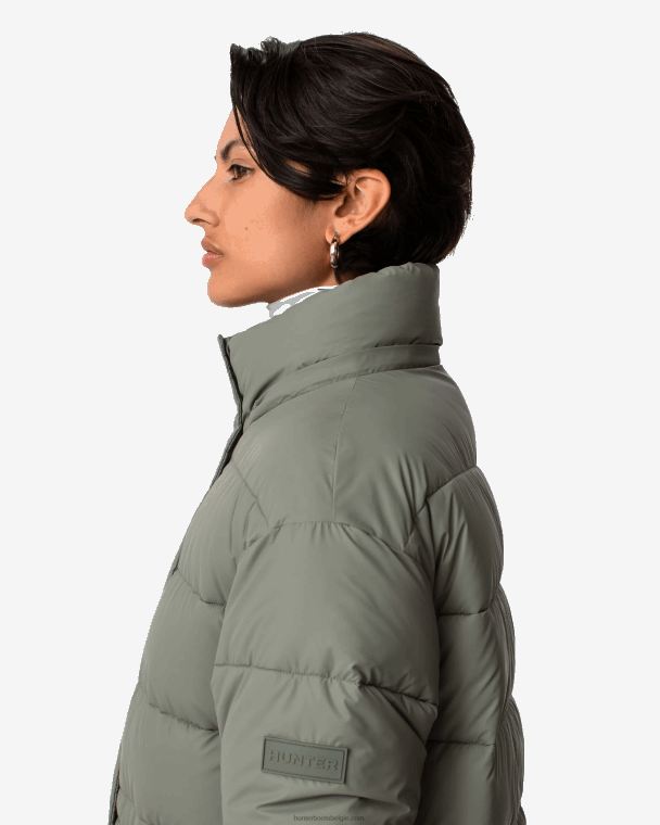X226V364 onverschrokken geïsoleerde lange puffer jas vrouwen Hunter stedelijk grijs