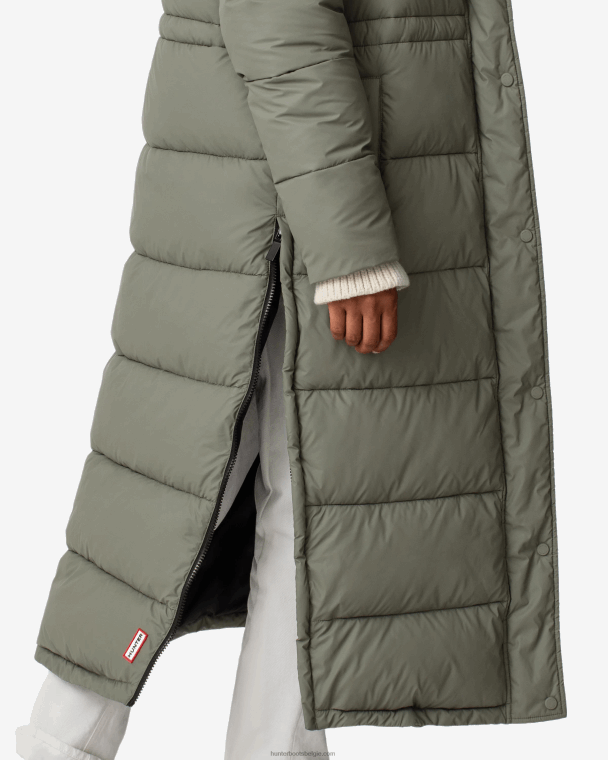 X226V364 onverschrokken geïsoleerde lange puffer jas vrouwen Hunter stedelijk grijs