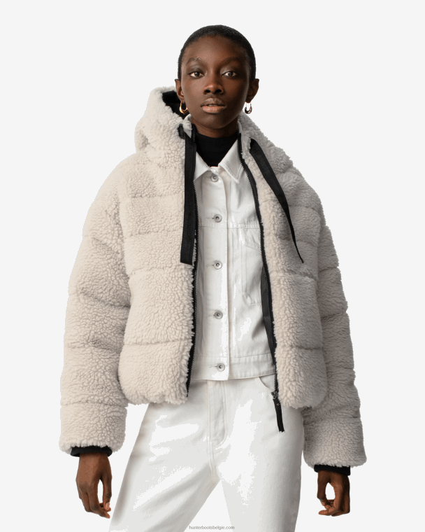 X226V365 Wanderer vegan shearling geïsoleerd kort pufferjack vrouwen Hunter natuurlijk
