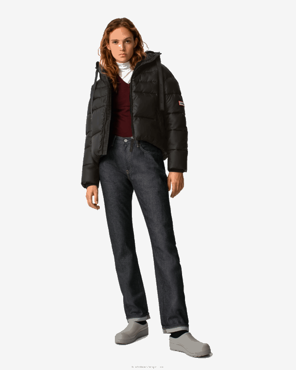 X226V366 onverschrokken gewatteerd jack met geïsoleerde webbing vrouwen Hunter embleem zwart