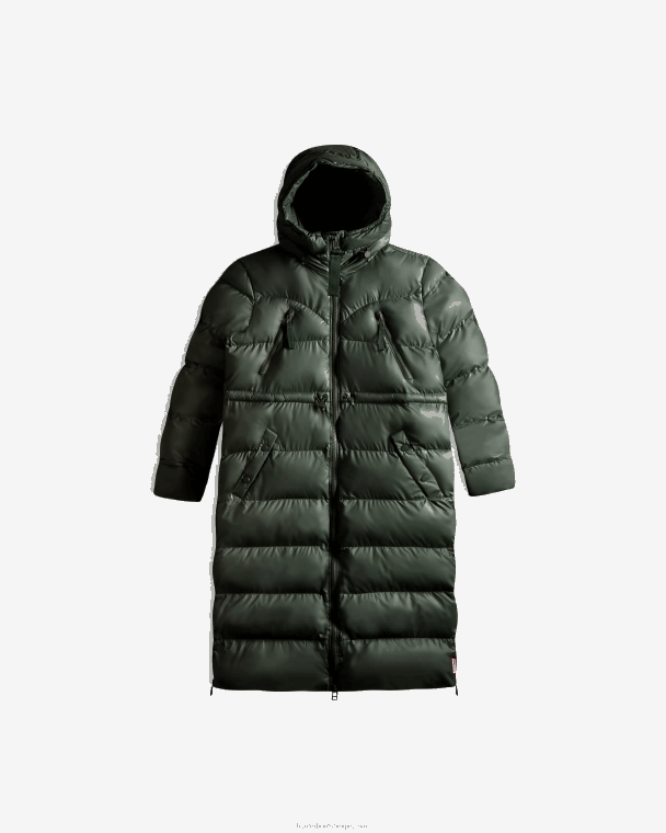 X226V369 geïsoleerde, met rubber beklede lange pufferjas vrouwen Hunter arctisch mosgroen