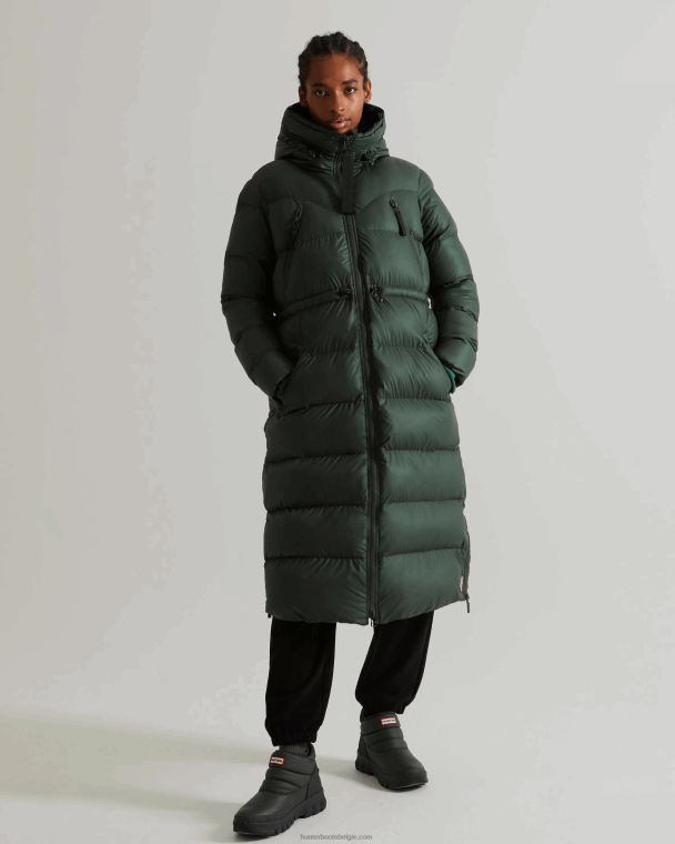 X226V369 geïsoleerde, met rubber beklede lange pufferjas vrouwen Hunter arctisch mosgroen