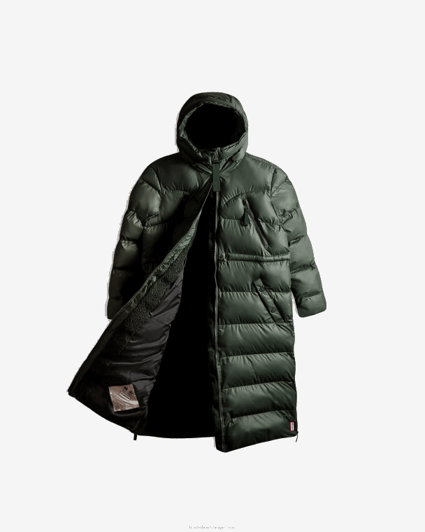 X226V369 geïsoleerde, met rubber beklede lange pufferjas vrouwen Hunter arctisch mosgroen