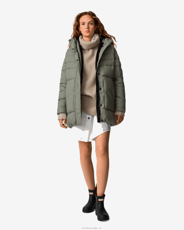 X226V371 onverschrokken geïsoleerd half pufferjack vrouwen Hunter stedelijk grijs