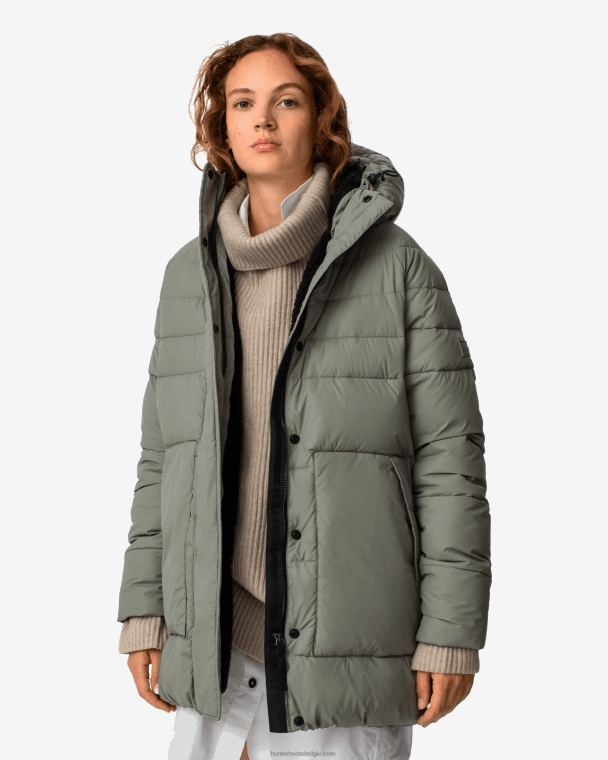 X226V371 onverschrokken geïsoleerd half pufferjack vrouwen Hunter stedelijk grijs