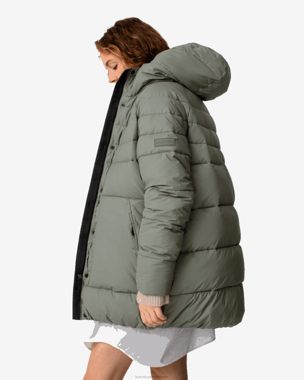 X226V371 onverschrokken geïsoleerd half pufferjack vrouwen Hunter stedelijk grijs