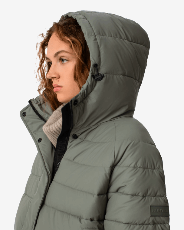 X226V371 onverschrokken geïsoleerd half pufferjack vrouwen Hunter stedelijk grijs