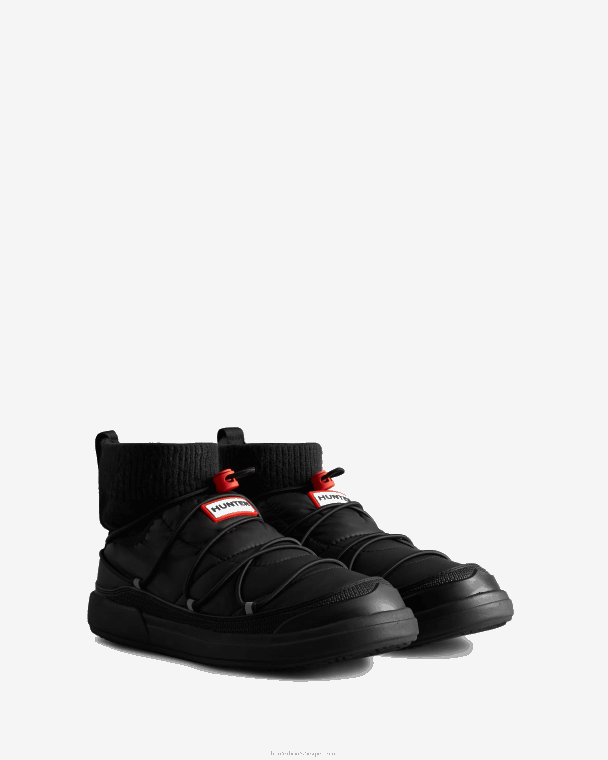 X226V301 in/out geïsoleerde pantoffellaars met veters vrouwen Hunter zwart