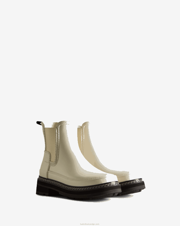 X226V159 chelsea boots met verfijnd stiksel vrouwen Hunter witte wilg/zwart