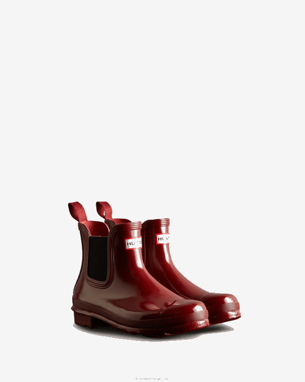 X226V175 originele hoogglans chelsea laarzen vrouwen Hunter vallen rood/zwart