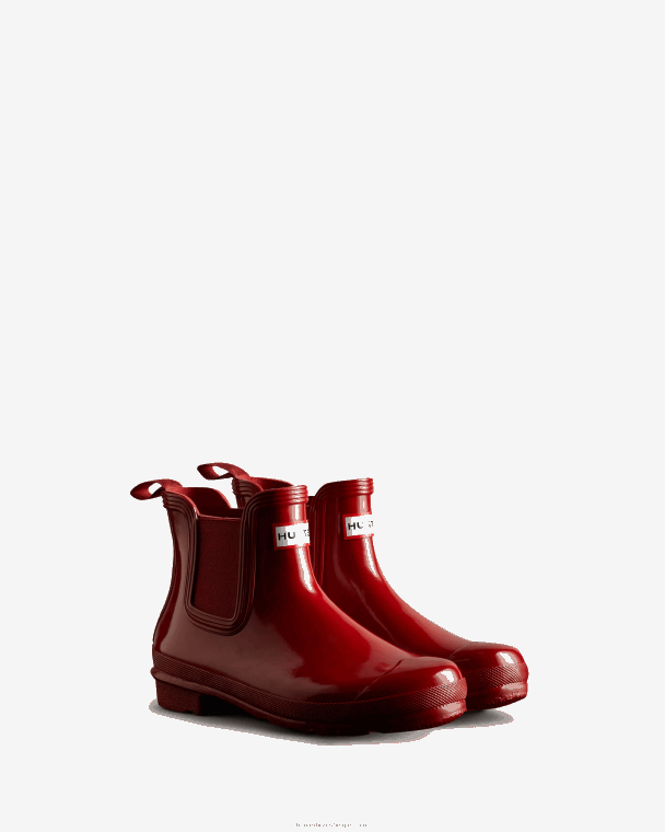 X226V215 originele hoogglans chelsea laarzen vrouwen Hunter militair rood