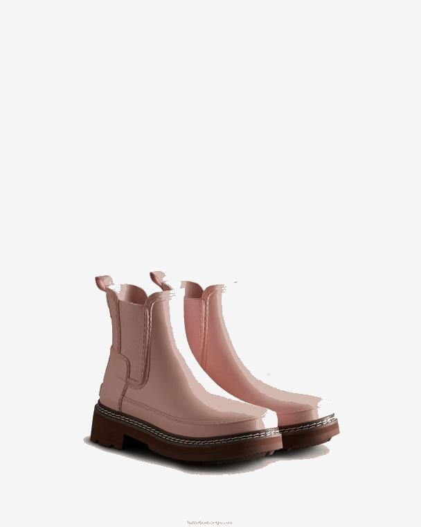 X226V218 chelsea boots met verfijnd stiksel vrouwen Hunter azalea roze