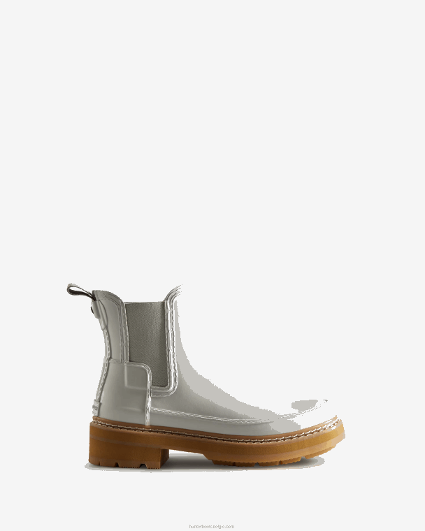 X226V219 chelsea boots met verfijnd stiksel vrouwen Hunter spoorwit