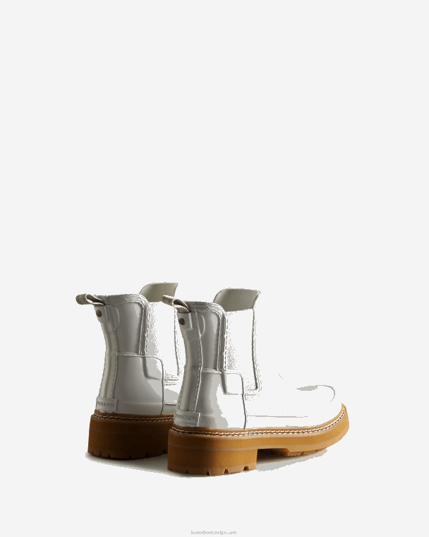 X226V219 chelsea boots met verfijnd stiksel vrouwen Hunter spoorwit