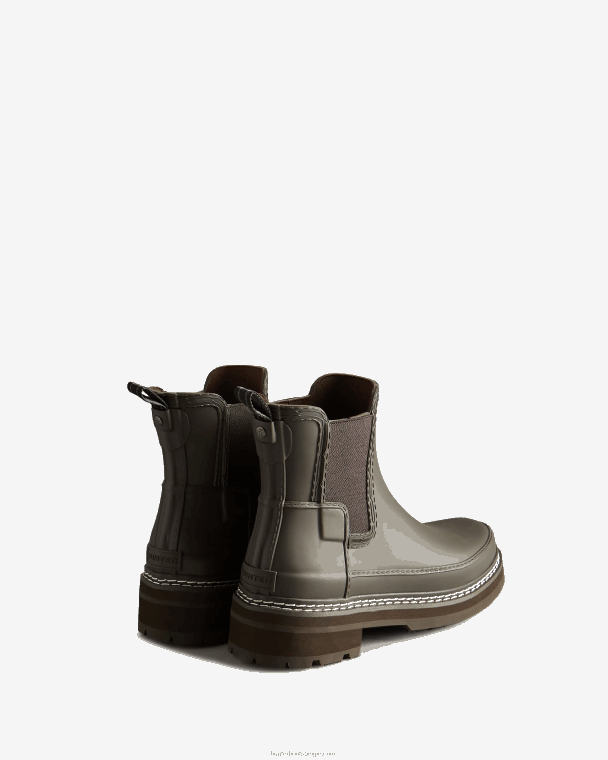 X226V313 chelsea boots met verfijnd stiksel vrouwen Hunter bittere chocolade