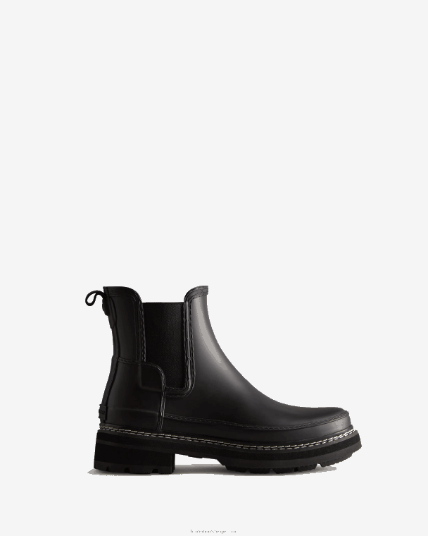 X226V44 chelsea boots met verfijnd stiksel vrouwen Hunter zwart