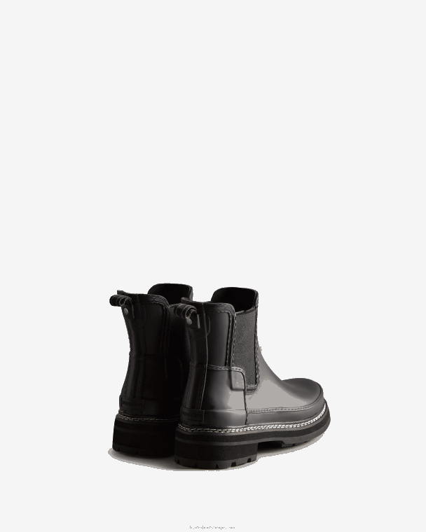 X226V44 chelsea boots met verfijnd stiksel vrouwen Hunter zwart
