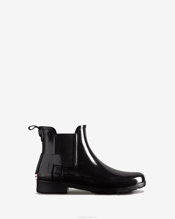 X226V46 verfijnde glanzende slim fit chelsea boot vrouwen Hunter zwart