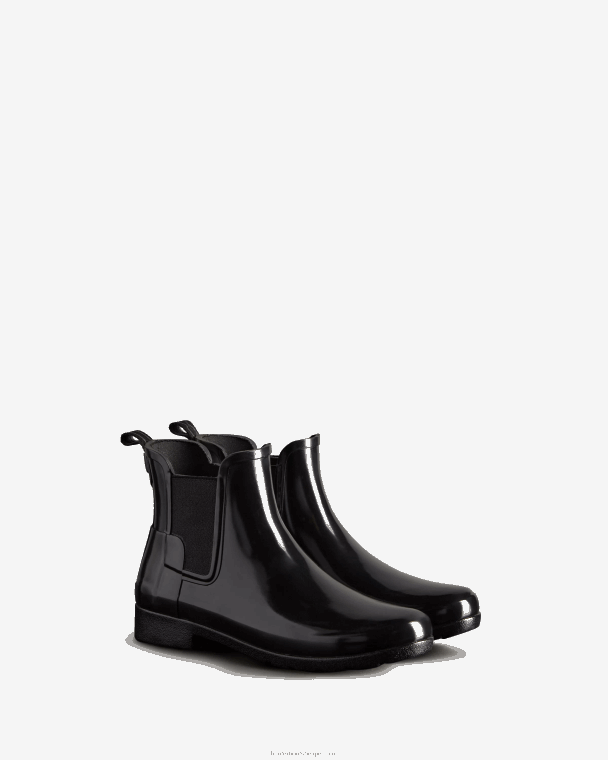 X226V46 verfijnde glanzende slim fit chelsea boot vrouwen Hunter zwart