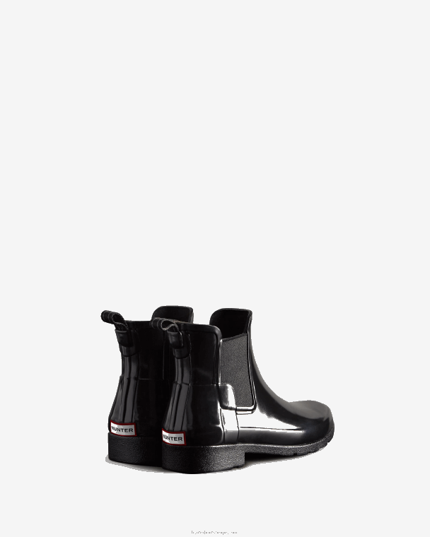X226V46 verfijnde glanzende slim fit chelsea boot vrouwen Hunter zwart