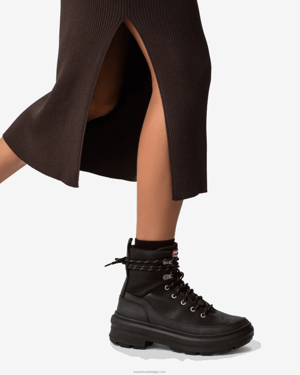 X226V153 rebelse ontdekkingsreiziger leren commandolaarzen vrouwen Hunter zwart