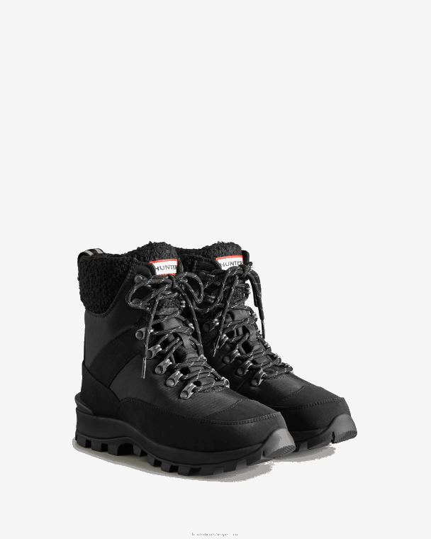 X226V297 geïsoleerde commandolaarzen van gerecycled polyester vrouwen Hunter zwart