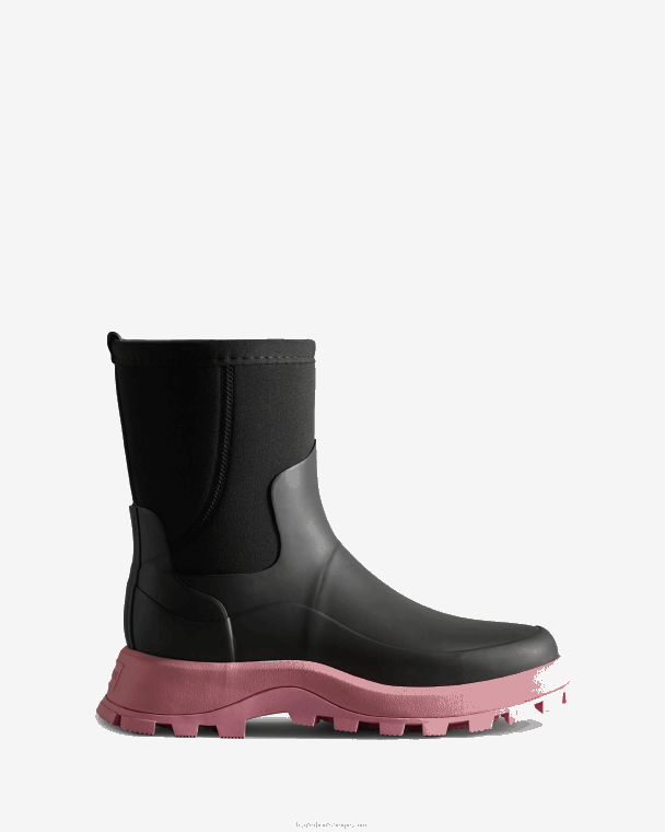 X226V49 city ​​explorer korte neopreen laarzen vrouwen Hunter zwart/roze bruisend