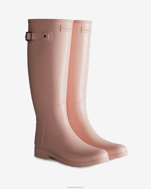 X226V11 verfijnde hoge regenlaarzen met slanke pasvorm vrouwen Hunter azalea roze