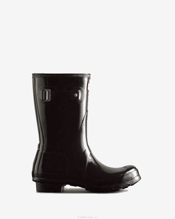 X226V15 originele korte glanzende regenlaarzen vrouwen Hunter zwart