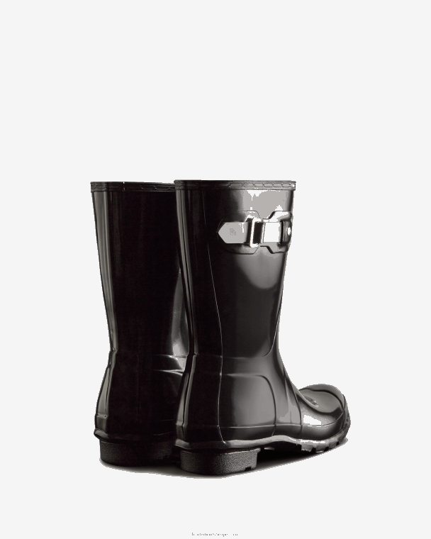 X226V15 originele korte glanzende regenlaarzen vrouwen Hunter zwart