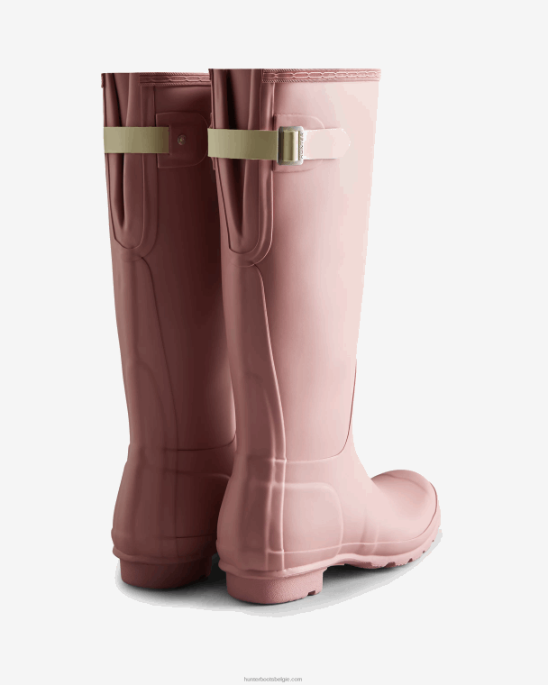 X226V165 verstelbare regenlaarzen met hoge rug vrouwen Hunter getuft paars/zacht zand