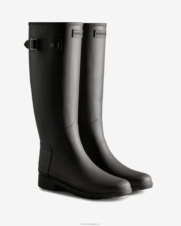 X226V170 verfijnde, driekleurige regenlaarzen met driekleurig logo op de rugband vrouwen Hunter zwart