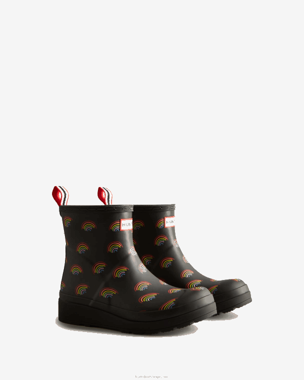X226V179 speel korte mini regenboog regenlaarzen vrouwen Hunter mini-regenboogprint